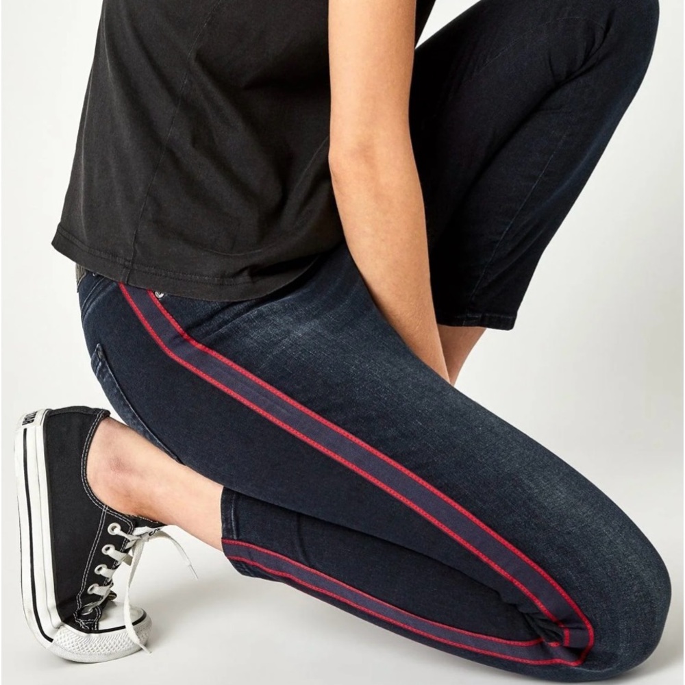 Mavi Denim Tess super skinny ink red and blue stripe